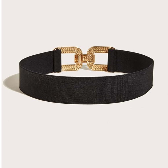 Gold/Black Rhinestone Stretch Belt - Picture 3 of 6